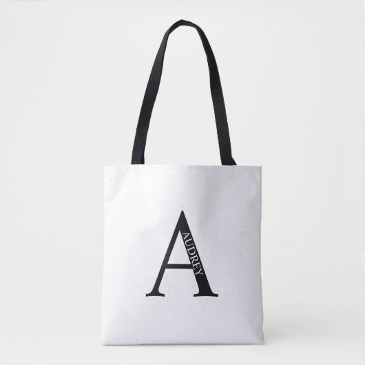 Personalisiertes Monogramm und Name Totbeutel Tasche (Vorderseite)
