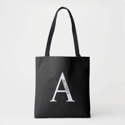 Personalisiertes Monogramm und Name Totbeutel Tasche (Vorderseite)
