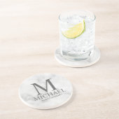 Personalisiertes Monogramm und Name-Trauzeuge aus  Getränkeuntersetzer (Seite)