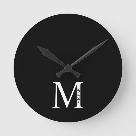 Personalisiertes Monogramm und Name Uhr (Vorderseite)