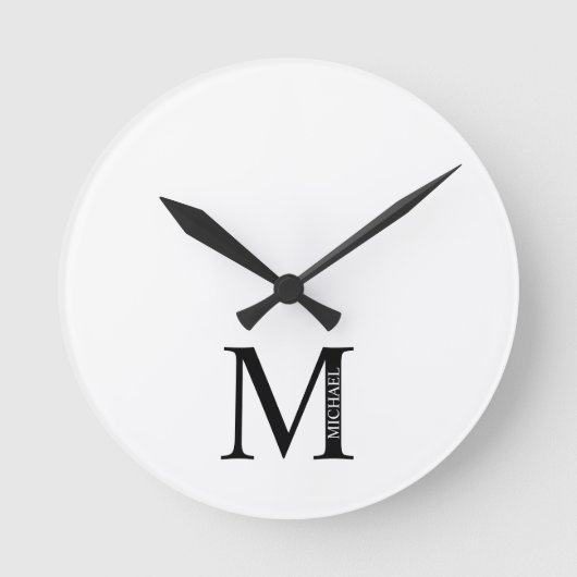 Personalisiertes Monogramm und Name Uhr (Vorderseite)