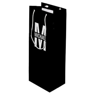 Personalisiertes Monogramm und Name Weinbeutel Geschenktüte Für Weinflaschen