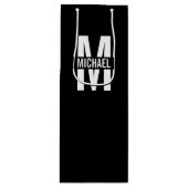 Personalisiertes Monogramm und Name Weinbeutel Geschenktüte Für Weinflaschen (Vorderseite)