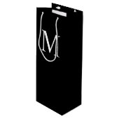 Personalisiertes Monogramm und Name Weinbeutel Geschenktüte Für Weinflaschen (Vorderseite Schrägansicht)