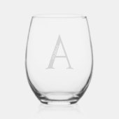 Personalisiertes Monogramm und Name Weinglas Ohne Stiel (Rückseite)