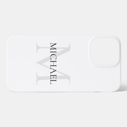 Personalisiertes Monogramm und Name weiß iPhone Hülle (Rückseite (Horizontal))
