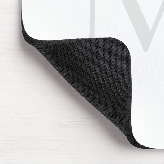 Personalisiertes Monogramm und Name weiß Mousepad (Ecke)