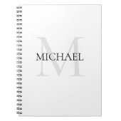 Personalisiertes Monogramm und Name weiß Notizblock (Vorderseite)