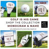 Personalisiertes Monogramm und Name Weißes Graues Golf Headcover