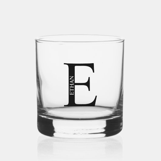 Personalisiertes Monogramm und Name Whiskyglas (Vorderseite)