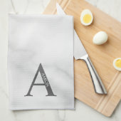 Personalisiertes Monogramm und Namenshandtuch Geschirrtuch (Viertel Falte)