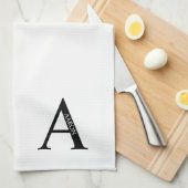 Personalisiertes Monogramm und Namenshandtuch Geschirrtuch (Viertel Falte)