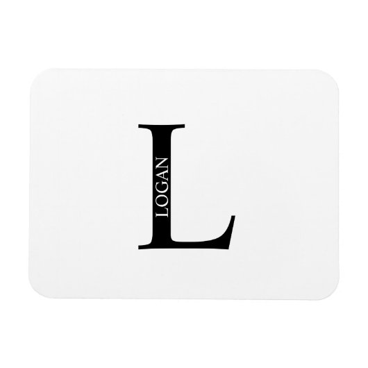 Personalisiertes Monogramm und Namensmagnet Magnet (Horizontal)
