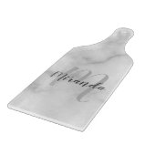 Personalisiertes Monogramm und Namensmarben Schneidebrett (Ecke)