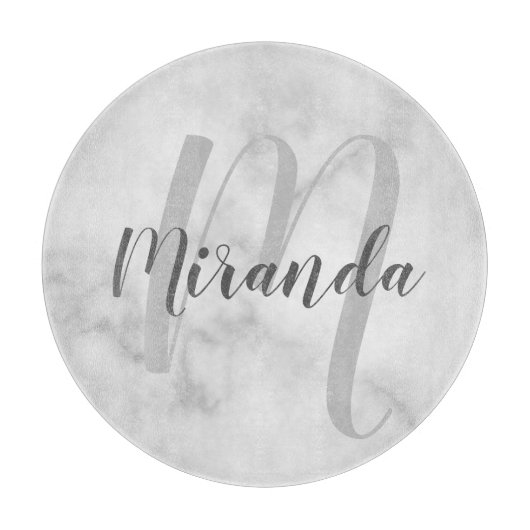 Personalisiertes Monogramm und Namensmarben Schneidebrett (Vorderseite)