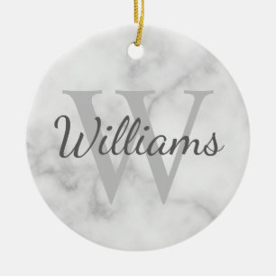 Personalisiertes Monogramm und Namensmarkierung Keramik Ornament