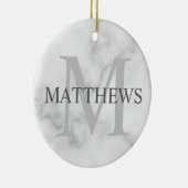 Personalisiertes Monogramm und Namensmarkierung Keramik Ornament (Rechts)