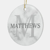 Personalisiertes Monogramm und Namensmarkierung Keramik Ornament (Links)