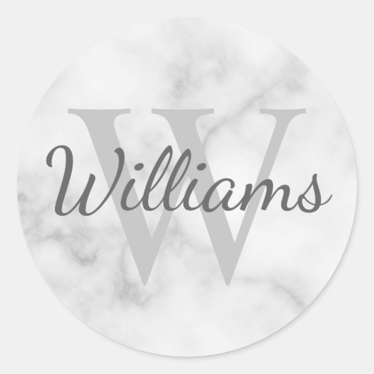 Personalisiertes Monogramm und Namensmarkierung Runder Aufkleber (Vorderseite)