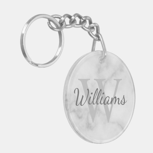 Personalisiertes Monogramm und Namensmarkierung Schlüsselanhänger (Vorderseite links)
