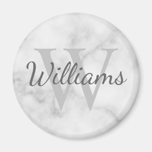 Personalisiertes Monogramm- und Namensmarmorbild Magnet