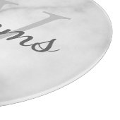 Personalisiertes Monogramm- und Namensmarmorbild Schneidebrett (Ecke)