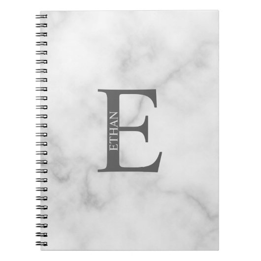 Personalisiertes Monogramm und NamensNotebook Notizblock (Vorderseite)
