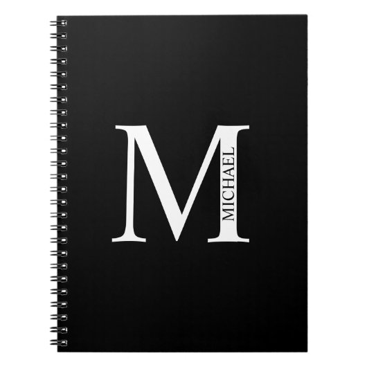 Personalisiertes Monogramm und NamensNotebook Notizblock (Vorderseite)