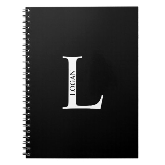 Personalisiertes Monogramm und NamensNotebook Notizblock (Vorderseite)
