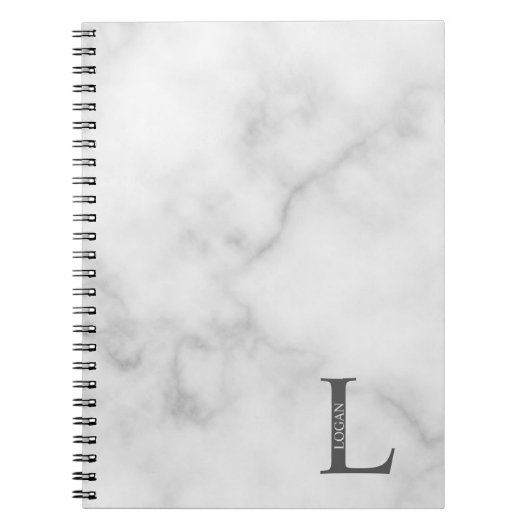 Personalisiertes Monogramm und NamensNotebook Notizblock (Vorderseite)