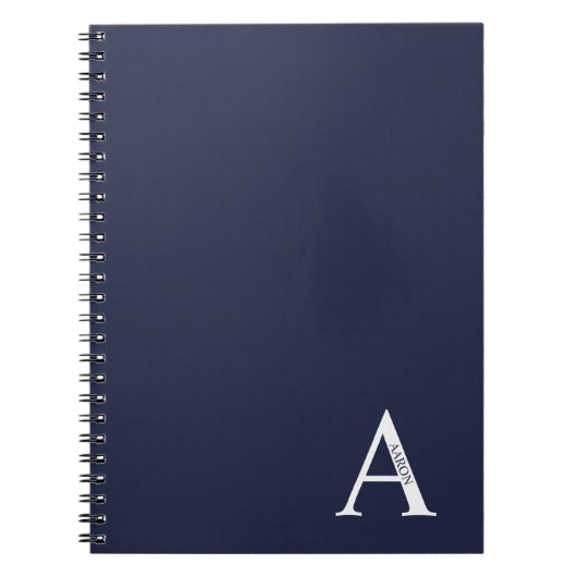 Personalisiertes Monogramm und NamensNotebook Notizblock (Vorderseite)
