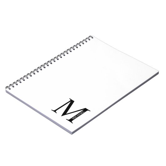 Personalisiertes Monogramm und NamensNotebook Notizblock (Linke Seite)