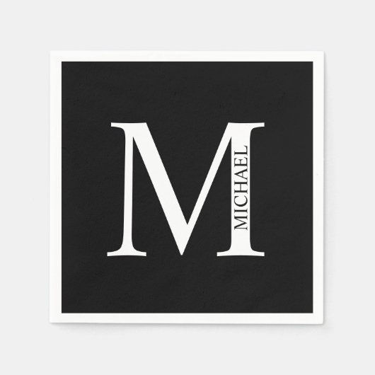 Personalisiertes Monogramm und Namenspapier Napkin Serviette (Vorderseite)