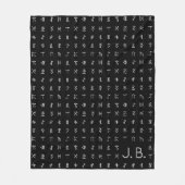 Personalisiertes Monogramm und Runen-Symbol-Blanke Fleecedecke (Vorderseite)