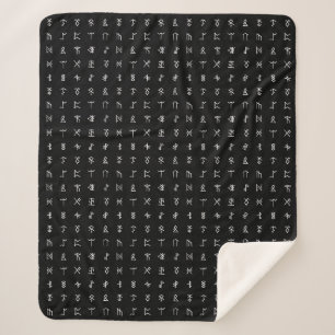 Personalisiertes Monogramm und Runen-Symbol-Blanke Sherpadecke