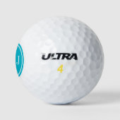 Personalisiertes Monogramm und Scuba Blue Frame Golfball (Logo)
