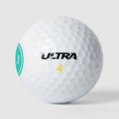 Personalisiertes Monogramm und Türkisrahmen Golfball (Logo)
