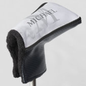 Personalisiertes Monogramm und weißer Marmor Golf Headcover (3/4 Vorderseite)