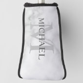 Personalisiertes Monogramm und weißer Marmor Golf Headcover (Rotieren 90)