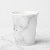 Personalisiertes Monogramm und weißer Marmor Pappbecher (Links)