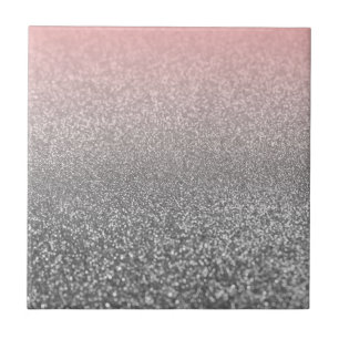 Personalisiertes Monogramm Vintage Glitter Glanz P Fliese