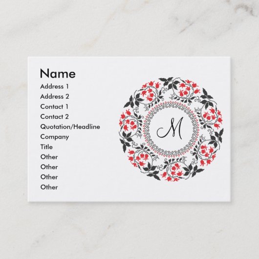 Personalisiertes Monogramm Visitenkarte (Vorderseite)