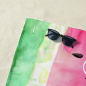 Personalisiertes Monogramm Wasser-Farbwassermelone Strandtuch (Beispiel)