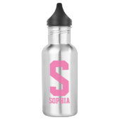 Personalisiertes Monogramm Wasser Flasche | Sportg Edelstahlflasche (Links)