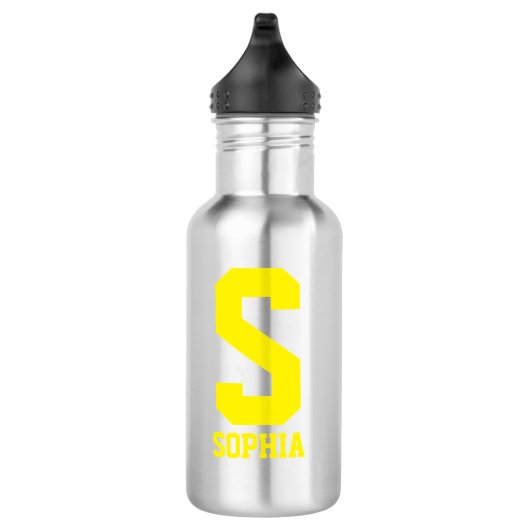 Personalisiertes Monogramm Wasser Flasche | Sportg Edelstahlflasche (Rechts)