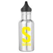 Personalisiertes Monogramm Wasser Flasche | Sportg Edelstahlflasche (Links)