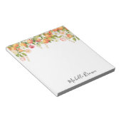 Personalisiertes Monogramm Wasserfarbe Orange Eleg Notizblock (angewinkelt)