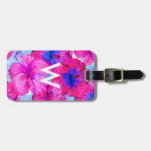 Personalisiertes Monogramm Wasserfarbmuster Gepäckanhänger (Vorderseite horizontal)