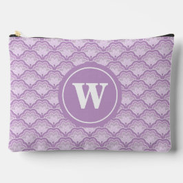Personalisiertes Monogramm weiches lila Blumenmust Zubehörtasche