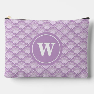 Personalisiertes Monogramm weiches lila Blumenmust Zubehörtasche